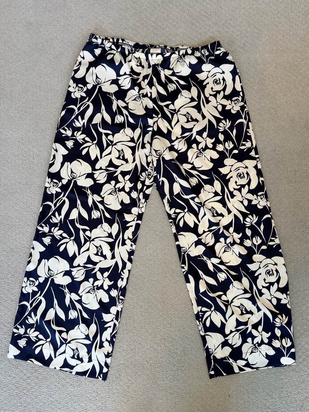 a new day Navy and White Floral Wide-Leg Pants